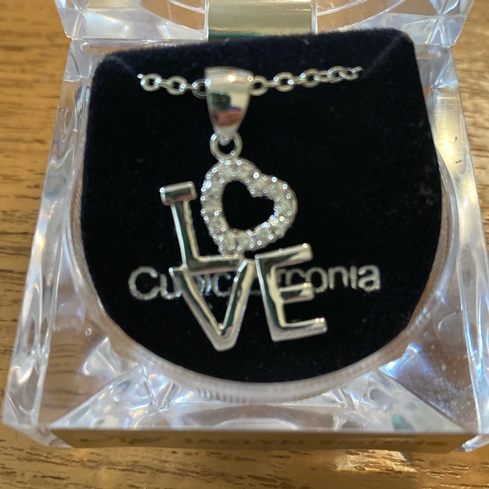 Cubic Zirconia LOVE necklace by Jaclyn Smith